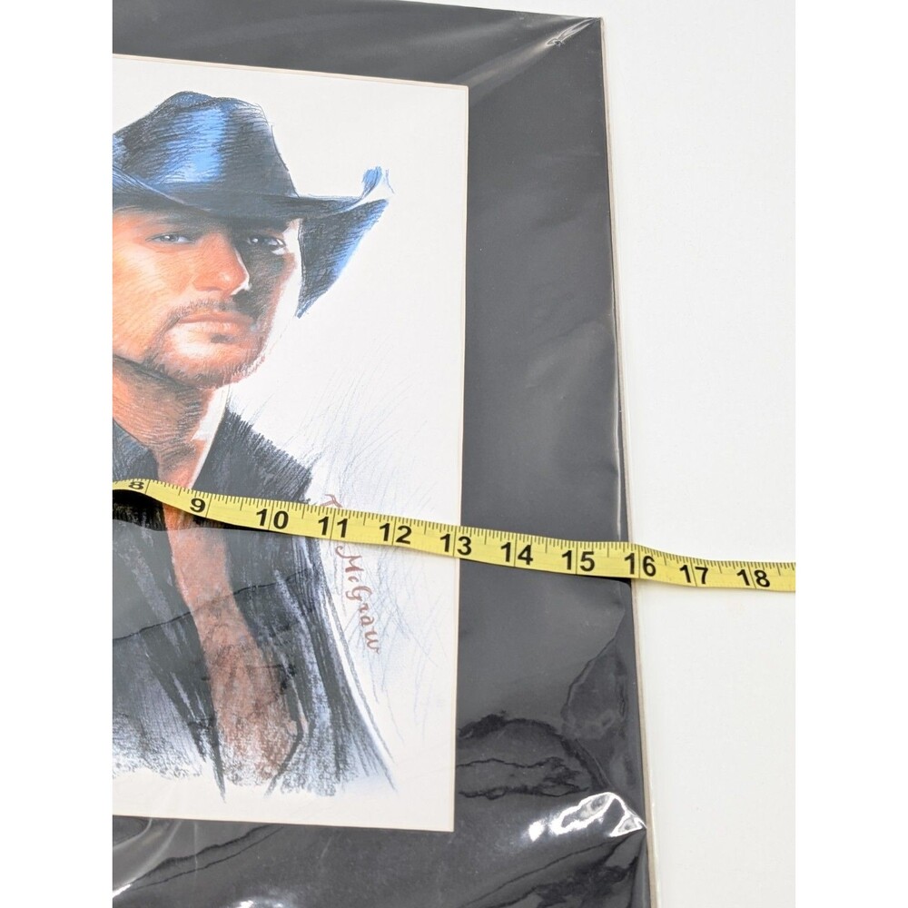 Tim McGraw Drawing Sketch on Canvas Art Reprint Matted 16"x20" New Wrapped - Picture 5 of 7